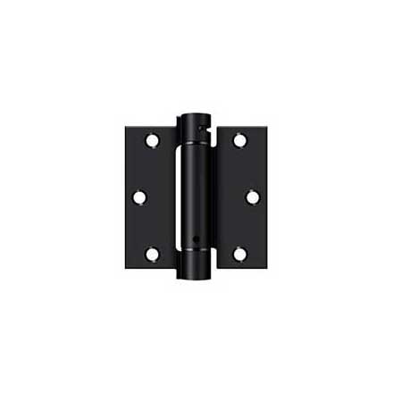 Deltana [DSH35U1B] Steel Door Spring Hinge - Square Corner - Paint Black Finish - 3 1/2&quot; W x 3 1/2&quot; H