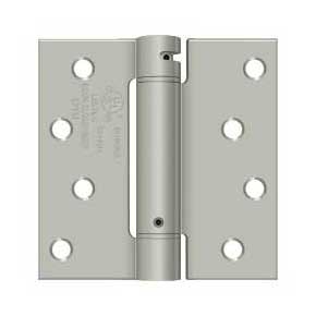 Deltana [DSH44U15] Steel Door Spring Hinge - Square Corner - Brushed Nickel Finish - 4" W x 4" H