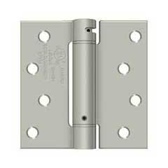 Deltana [DSH44U15] Steel Door Spring Hinge - Square Corner - Brushed Nickel Finish - 4&quot; W x 4&quot; H