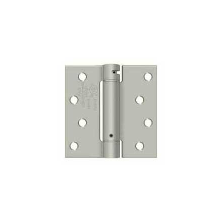 Deltana [DSH44U15] Steel Door Spring Hinge - Square Corner - Brushed Nickel Finish - 4" W x 4" H