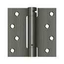 Deltana [DSH44U15A] Steel Door Spring Hinge - Square Corner - Antique Nickel Finish - 4&quot; W x 4&quot; H