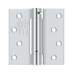 Deltana [DSH44U26] Steel Door Spring Hinge - Square Corner - Polished Chrome Finish - 4" W x 4" H
