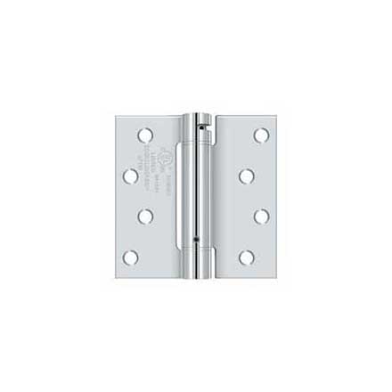 Deltana [DSH44U26] Steel Door Spring Hinge - Square Corner - Polished Chrome Finish - 4" W x 4" H