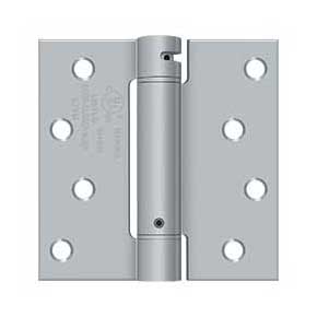 Deltana [DSH44U26D] Steel Door Spring Hinge - Square Corner - Brushed Chrome Finish - 4" W x 4" H