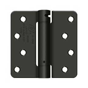 Deltana [DSH4R410B] Steel Door Spring Hinge - 1/4" Radius Corner - Oil Rubbed Bronze Finish - 4" W x 4" H