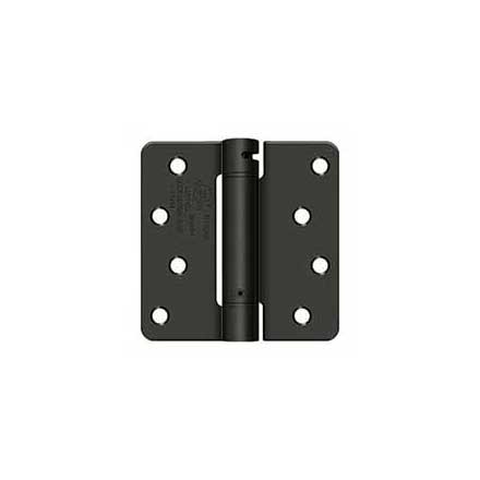 Deltana [DSH4R410B] Steel Door Spring Hinge - 1/4" Radius Corner - Oil Rubbed Bronze Finish - 4" W x 4" H