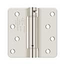 Deltana [DSH4R414] Steel Door Spring Hinge - 1/4&quot; Radius Corner - Polished Nickel Finish - 4&quot; W x 4&quot; H