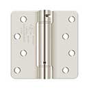 Deltana [DSH4R414] Steel Door Spring Hinge - 1/4" Radius Corner - Polished Nickel Finish - 4" W x 4" H