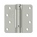 Deltana [DSH4R415] Steel Door Spring Hinge - 1/4&quot; Radius Corner - Brushed Nickel Finish - 4&quot; W x 4&quot; H