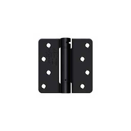 Deltana [DSH4R41B] Steel Door Spring Hinge - 1/4" Radius Corner - Paint Black Finish - 4" W x 4" H