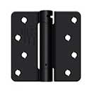 Deltana [DSH4R41B] Steel Door Spring Hinge - 1/4&quot; Radius Corner - Paint Black Finish - 4&quot; W x 4&quot; H