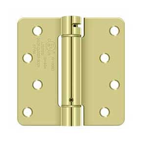 Deltana [DSH4R42D] Steel Door Spring Hinge - 1/4" Radius Corner - Zinc Dichromate Finish - 4" W x 4" H