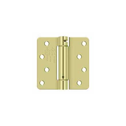 Deltana [DSH4R42D] Steel Door Spring Hinge - 1/4&quot; Radius Corner - Zinc Dichromate Finish - 4&quot; W x 4&quot; H