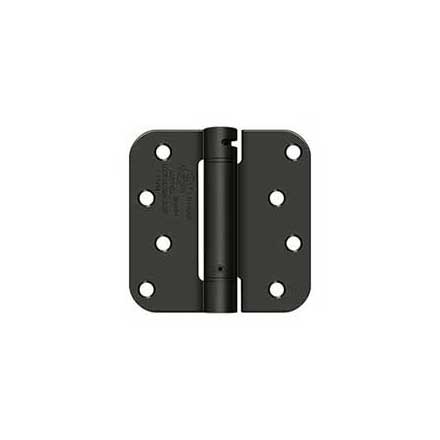 Deltana [DSH4R510B] Steel Door Spring Hinge - 5/8&quot; Radius Corner - Oil Rubbed Bronze Finish - 4&quot; W x 4&quot; H