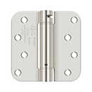 Deltana [DSH4R514] Steel Door Spring Hinge - 5/8" Radius Corner - Polished Nickel Finish - 4" W x 4" H