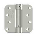 Deltana [DSH4R515] Steel Door Spring Hinge - 5/8" Radius Corner - Brushed Nickel Finish - 4" W x 4" H