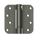 Deltana [DSH4R515A] Steel Door Spring Hinge - 5/8" Radius Corner - Antique Nickel Finish - 4" W x 4" H