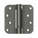 Deltana [DSH4R515A] Steel Door Spring Hinge - 5/8&quot; Radius Corner - Antique Nickel Finish - 4&quot; W x 4&quot; H