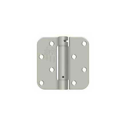 Deltana [DSH4R515BM] Steel Door Spring Hinge - 5/8&quot; Radius Corner - Benchmark - Brushed Nickel Finish - 4&quot; W x 4&quot; H