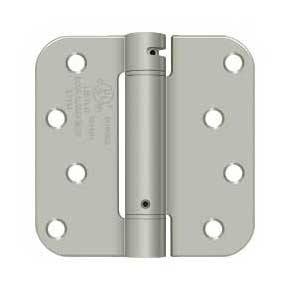 Deltana [DSH4R515T] Steel Door Spring Hinge - 5/8" Radius Corner - Therma-Tru - Brushed Nickel Finish - 4" W x 4" H