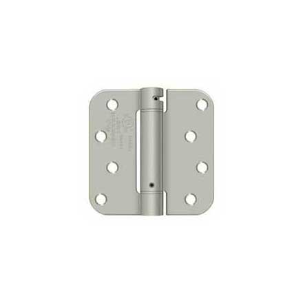 Deltana [DSH4R515T] Steel Door Spring Hinge - 5/8" Radius Corner - Therma-Tru - Brushed Nickel Finish - 4" W x 4" H