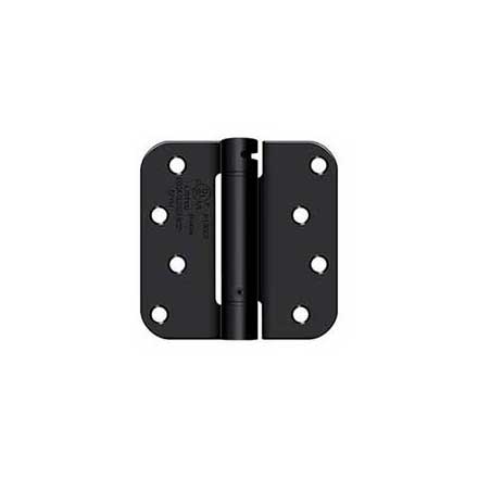 Deltana [DSH4R51B] Steel Door Spring Hinge - 5/8&quot; Radius Corner - Paint Black Finish - 4&quot; W x 4&quot; H