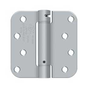 Deltana [DSH4R526DT] Steel Door Spring Hinge - 5/8" Radius Corner - Therma-Tru - Brushed Chrome Finish - 4" W x 4" H
