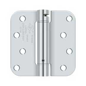 Deltana [DSH4R526T] Steel Door Spring Hinge - 5/8" Radius Corner - Therma-Tru - Polished Chrome Finish - 4" W x 4" H