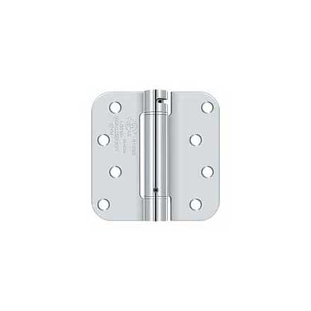 Deltana [DSH4R526T] Steel Door Spring Hinge - 5/8" Radius Corner - Therma-Tru - Polished Chrome Finish - 4" W x 4" H
