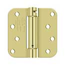 Deltana [DSH4R53] Steel Door Spring Hinge - 5/8&quot; Radius Corner - Polished Brass Finish - 4&quot; W x 4&quot; H