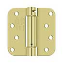 Deltana [DSH4R53T] Steel Door Spring Hinge - 5/8" Radius Corner - Therma-Tru - Polished Brass Finish - 4" W x 4" H