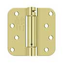 Deltana [DSH4R53T] Steel Door Spring Hinge - 5/8&quot; Radius Corner - Therma-Tru - Polished Brass Finish - 4&quot; W x 4&quot; H