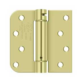 Deltana [DSH4R5TT2D] Steel Door Spring Hinge - Square & 5/8" Radius Corner - Therma-Tru - Zinc Dichromate Finish - 4" W x 4" H