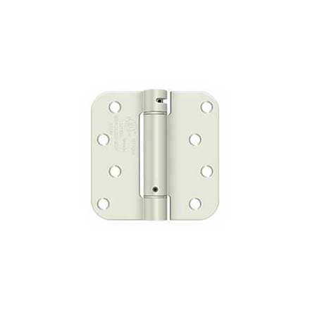 Deltana [DSH4R5USPW] Steel Door Spring Hinge - 5/8&quot; Radius Corner - Prime Coat White Finish - 4&quot; W x 4&quot; H