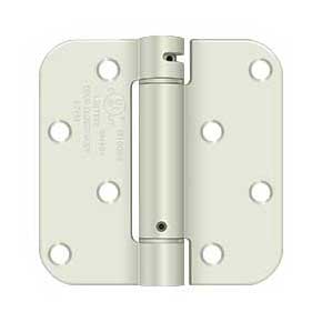 Deltana [DSH4R5USPWBM] Steel Door Spring Hinge - 5/8" Radius Corner - Benchmark - Prime Coat White Finish - 4" W x 4" H