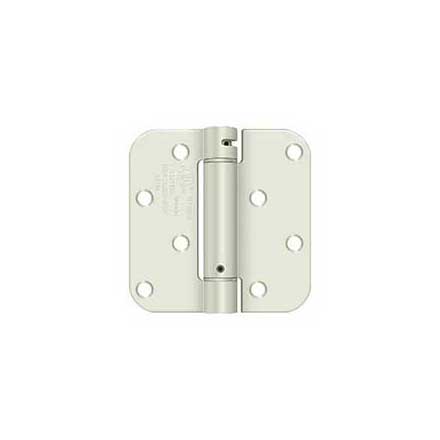 Deltana [DSH4R5USPWBM] Steel Door Spring Hinge - 5/8&quot; Radius Corner - Benchmark - Prime Coat White Finish - 4&quot; W x 4&quot; H