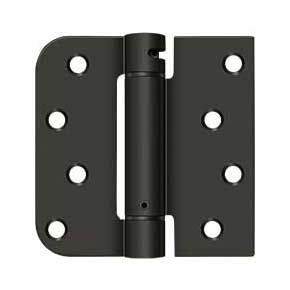 Deltana [DSH4SR510B-LH] Steel Door Spring Hinge - Square & 5/8" Radius Corner - Left Hand - Oil Rubbed Bronze Finish - 4" W x 4" H
