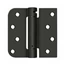 Deltana [DSH4SR510B-LH] Steel Door Spring Hinge - Square &amp; 5/8&quot; Radius Corner - Left Hand - Oil Rubbed Bronze Finish - 4&quot; W x 4&quot; H