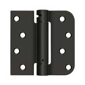 Deltana [DSH4SR510B-RH] Steel Door Spring Hinge - Square & 5/8" Radius Corner - Right Hand - Oil Rubbed Bronze Finish - 4" W x 4" H