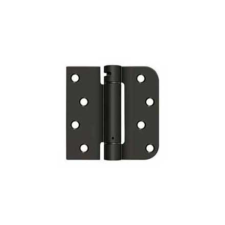 Deltana [DSH4SR510B-RH] Steel Door Spring Hinge - Square &amp; 5/8&quot; Radius Corner - Right Hand - Oil Rubbed Bronze Finish - 4&quot; W x 4&quot; H