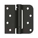 Deltana [DSH4SR510B-RH] Steel Door Spring Hinge - Square &amp; 5/8&quot; Radius Corner - Right Hand - Oil Rubbed Bronze Finish - 4&quot; W x 4&quot; H