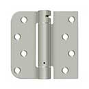 Deltana [DSH4SR515-LH] Steel Door Spring Hinge - Square & 5/8" Radius Corner - Left Hand - Brushed Nickel Finish - 4" W x 4" H