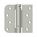 Deltana [DSH4SR515-LH] Steel Door Spring Hinge - Square &amp; 5/8&quot; Radius Corner - Left Hand - Brushed Nickel Finish - 4&quot; W x 4&quot; H