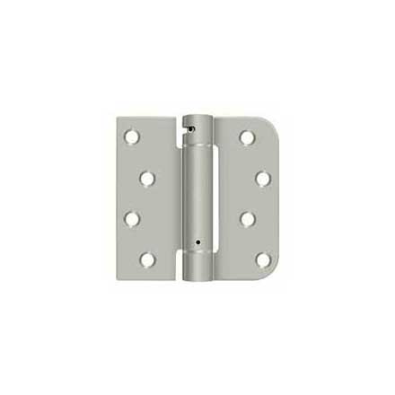 Deltana [DSH4SR515-RH] Steel Door Spring Hinge - Square &amp; 5/8" Radius Corner - Right Hand - Brushed Nickel Finish - 4" W x 4" H