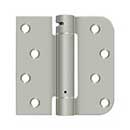 Deltana [DSH4SR515-RH] Steel Door Spring Hinge - Square & 5/8" Radius Corner - Right Hand - Brushed Nickel Finish - 4" W x 4" H