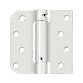 Deltana [DSH4SR5USPW-LH] Steel Door Spring Hinge - Square & 5/8" Radius Corner - Left Hand - Prime Coat White Finish - 4" W x 4" H
