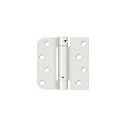 Deltana [DSH4SR5USPW-LH] Steel Door Spring Hinge - Square &amp; 5/8" Radius Corner - Left Hand - Prime Coat White Finish - 4" W x 4" H