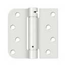 Deltana [DSH4SR5USPW-LH] Steel Door Spring Hinge - Square &amp; 5/8" Radius Corner - Left Hand - Prime Coat White Finish - 4" W x 4" H