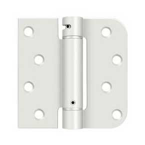 Deltana [DSH4SR5USPW-RH] Steel Door Spring Hinge - Square & 5/8" Radius Corner - Right Hand - Prime Coat White Finish - 4" W x 4" H