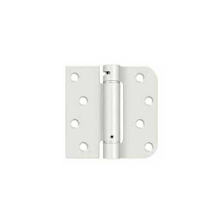Deltana [DSH4SR5USPW-RH] Steel Door Spring Hinge - Square &amp; 5/8&quot; Radius Corner - Right Hand - Prime Coat White Finish - 4&quot; W x 4&quot; H